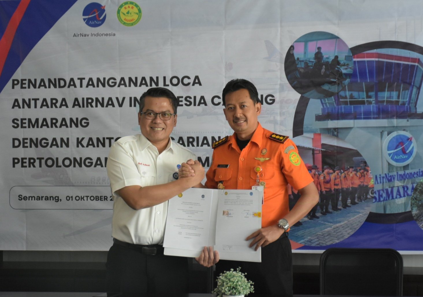 Penandatanganan LOCA antara Kansar Semarang dan Airnav Semarang